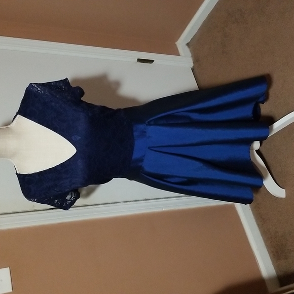 Vintage. BLUE S prom dress.  Large - Picture 2 of 8